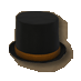 Bruine hoge hoed