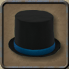 Blauwe hoge hoed